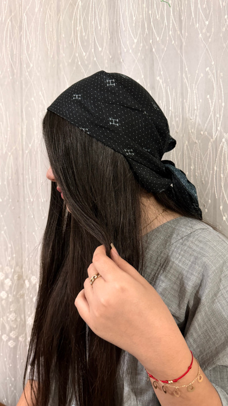 مینی اسکارف چاپی لمه ای مشکی