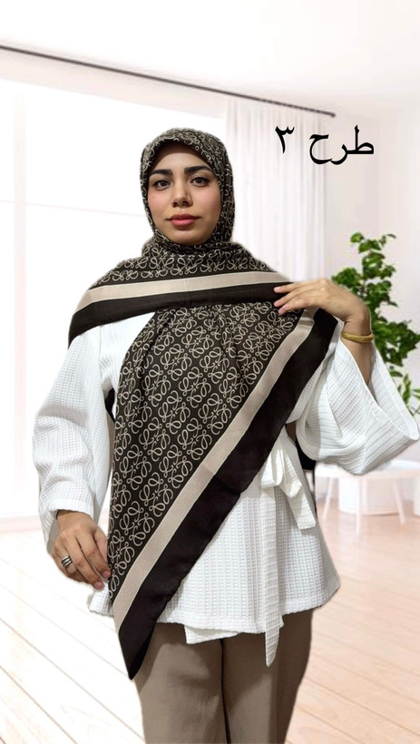 روسری قواره بزرگ قهوه ای