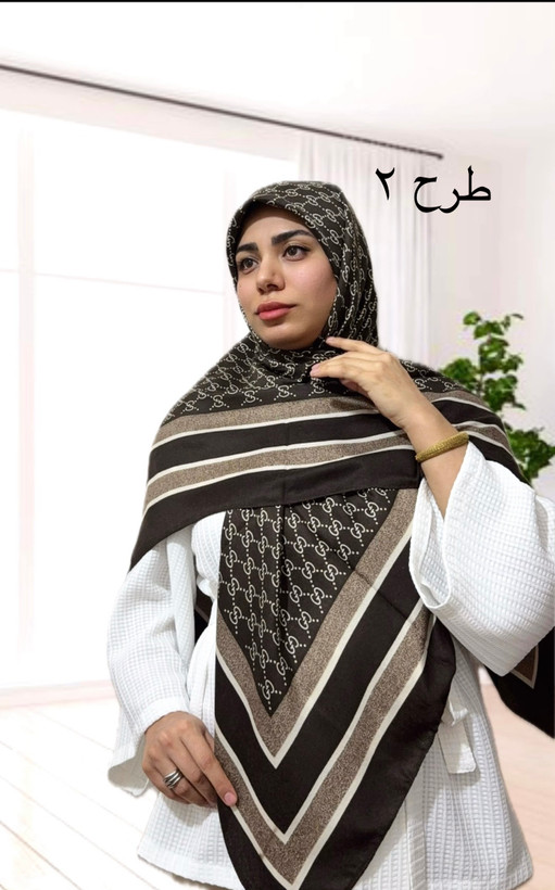 روسری قواره بزرگ قهوه ای