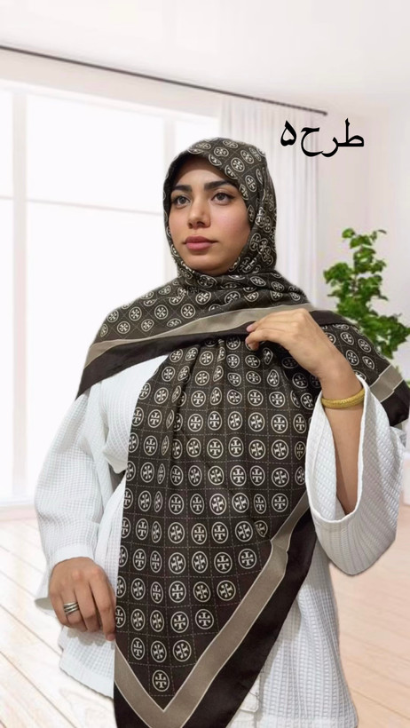 روسری قواره بزرگ قهوه ای